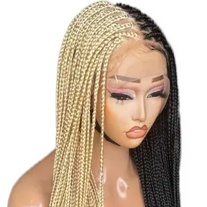 Unisex Synthetic Box Braid Lace Wig, Fashion Accessory Hair Extension