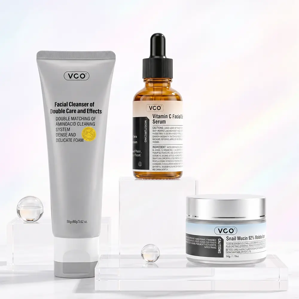 VGO-Vitamin C Serum, Moisturizer, and Facial Cleanser Set Cleansing Moisturizing Suitable for sensitive skin-Live Skincare Radiance -B