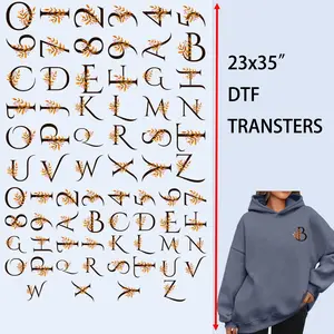72 PCS/Set Iron on Transfers Fall Watercolor Leaves Alphabet & Numbers DTF Transfer Set DTF Transfers Ready to Press Heat Transfer Stickers Iron on Decals for T Shirts Hoodie DIY Crafts Summervibes