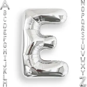 40 Inch Large Silver Letter E Foil Balloon A-Z â Helium Alphabet Balloon for Birthday Anniversary Graduation Party