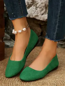 Women's Plaid Textured Pointed Toe Low-Top Flat Shoes, Casual Fashion Single Shoe, Lightweight Breathable Comfort for Daily Wear, Soft Sole Flats