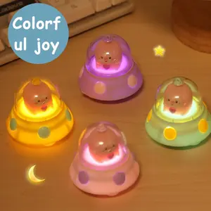 Cartoon UFO Light-Up Toy , Mini Cartoon Light Gift Keychain accessaries