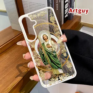 Magnetic Phone Case Supports Wireless Charging Compatible with Samsung Galaxy S23 Ultra S24 Plus FE S25 S22+ Saintly Radiant Guardian Pattern Non-Yellowing Shockproof Soft Silicone Transparent Acrylic Cover