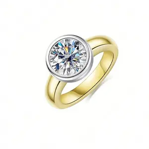 Moissanite Classic Bezel Ring S925 Silver Embodies Timeless Elegance for Weddings