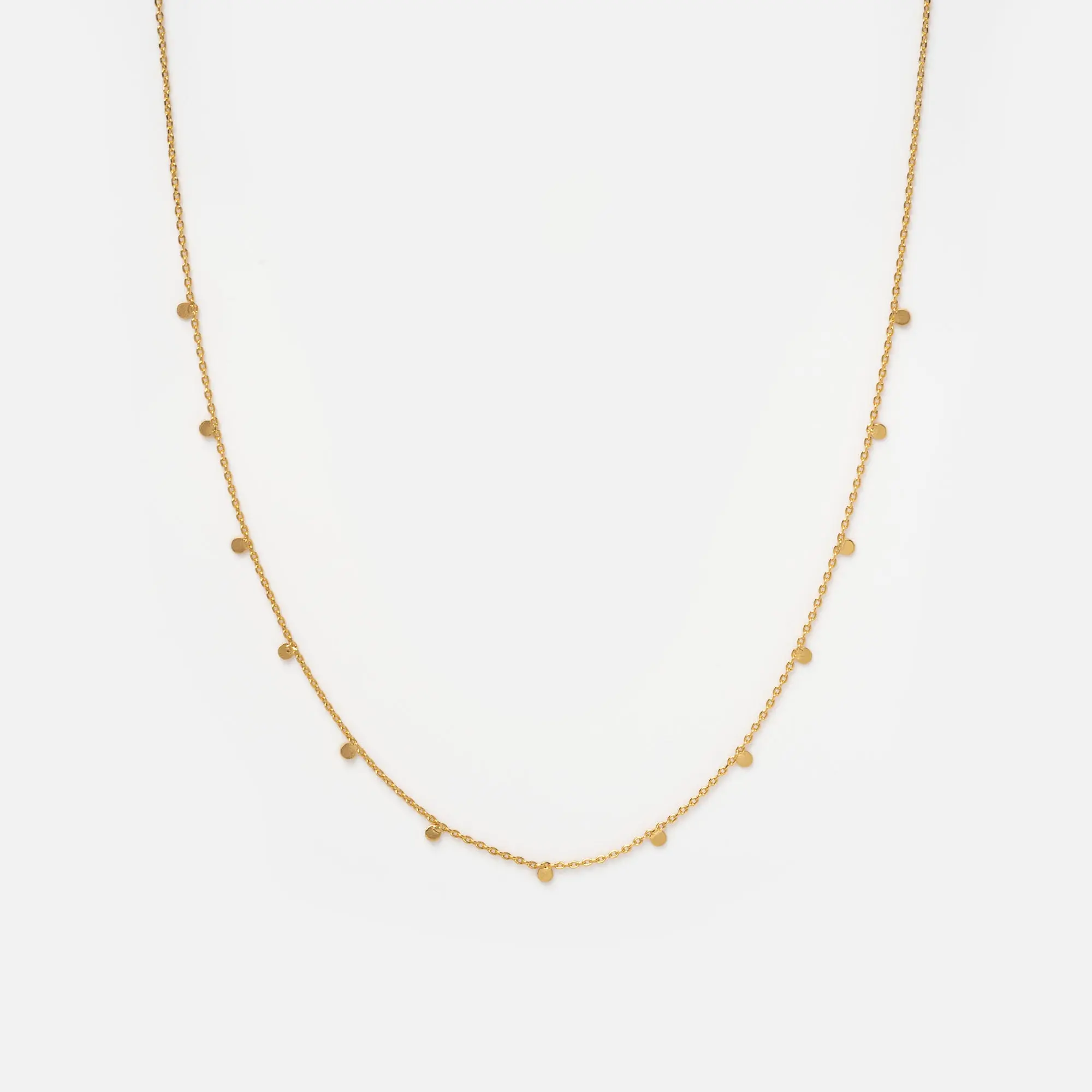 Floating Circle Necklace | 14K Gold Plated Dainty Layering Necklace | Women's Everyday Jewelry
