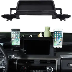 Car Center Console Dash Storage Tray With Phone Mount Compatible with Toyota Tacoma 2024 2025 2026, Dashboard Organizer Tray Mobile Phone Holder Storage Box Insert Accessories, Only Fit 8-inch Screen