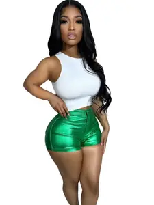 Women's PU Short Pants, Spring Summer New Fashion, Sexy Slim-Fitting Candy Color Multi-Color Waterproof Design, Ready Stock, Fitted Fashion Shorts