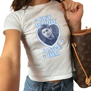Dean Winchester Baby Tee, Supernatural Merch, But Daddy I Love Him, Supernatural Shirt, Funny SPN Tee, Trendy Y2K Baby Tee