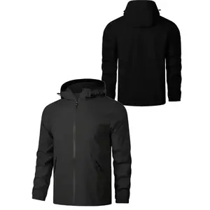 Men’s Lightweight Hooded Jacket, Full-Zip, Windproof