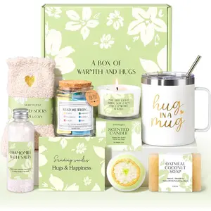 8-Piece Christian Self-Care Get Well Soon Gift Basket with Jar & Scent for Women, Post-Surgery Care Package, Inspirational Gift for Mom