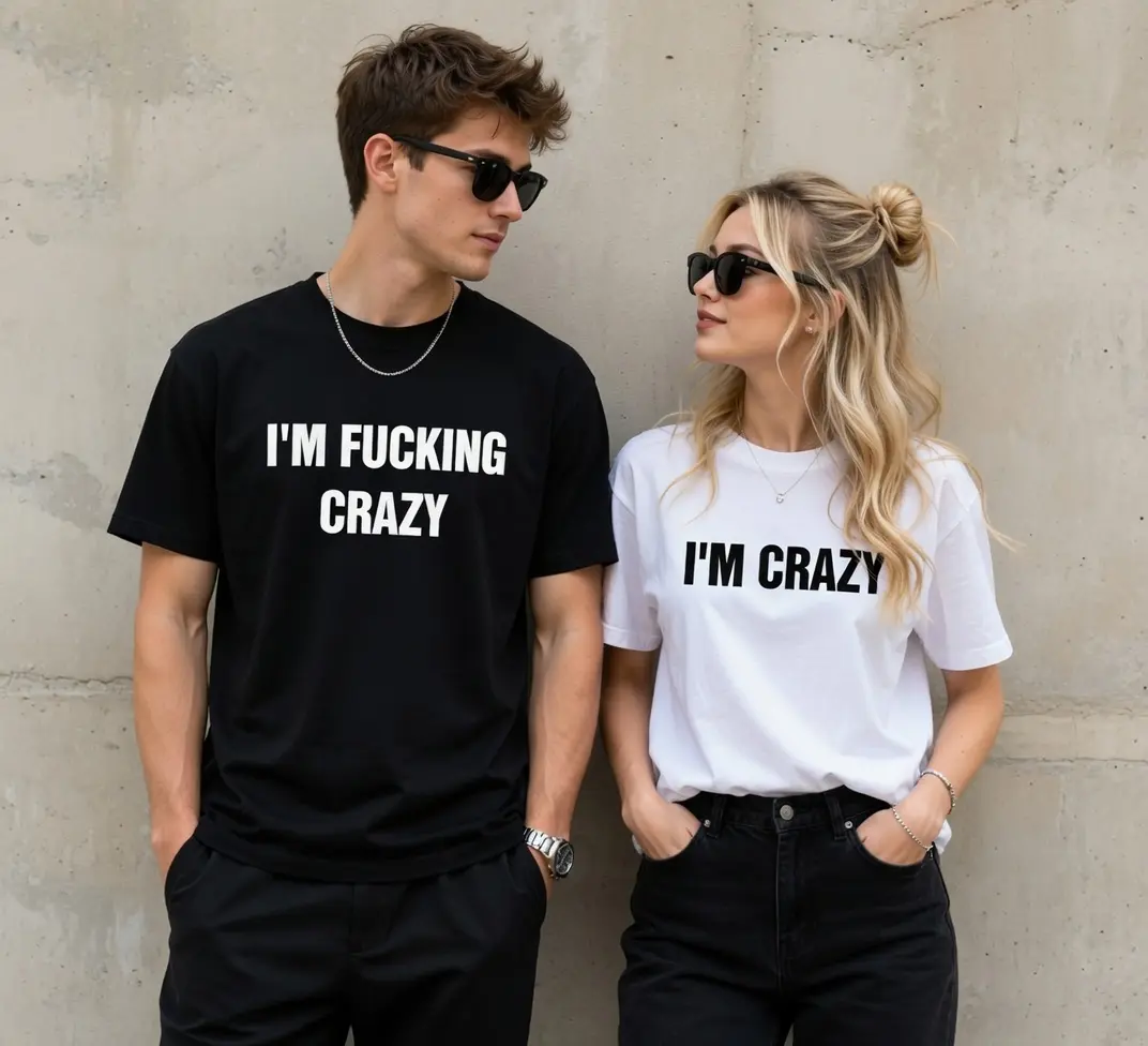 Couples T-Shirt "I'm F*cking Crazy & I'm Crazy Matching Couple" , Funny Couples T-Shirt, Matching Outfit, Valentine's Day Gift