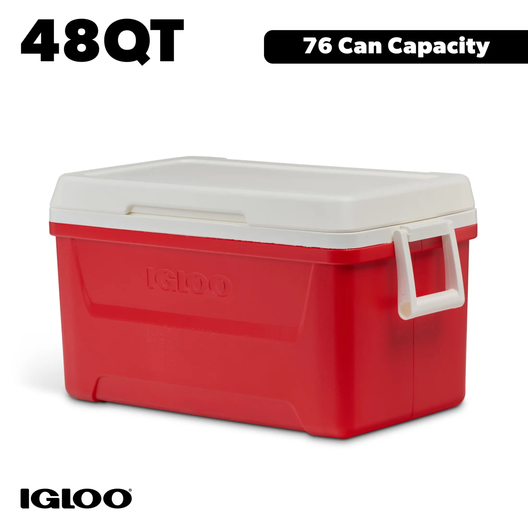 Igloo 48 QT Laguna Hard Sided Ice Chest Cooler, Red