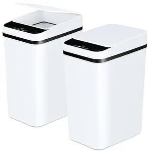 2025 Smart Sensor Trash Can – This Double Pack of Smart Sensor Trash Cans Keeps Your Bathroom or Office Spotless with a Simple Wave and a Space-Saving Slim Design