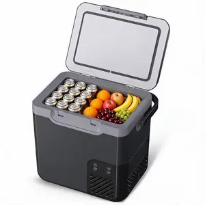 Car Refrigerator, 19QT(18L) Car Fridge Portable Freezer Compressor Electric Cooler, Portable Refrigerator, Rapid Freezing, -4°f to 68°f, 12/24V Can Internal Battery (Not Included) LCD Built-in Light