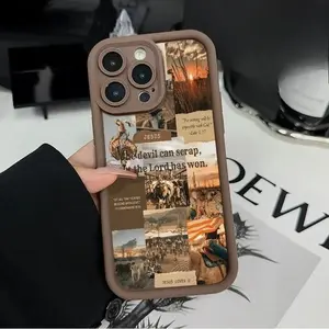 Rural Landscape Collage Pattern TPU Phone Case,phone Case Suitable for Iphone 11/12/13/14/15/16/17 Pro Promax Plus Air,Shockproof Drop Protection Rugged Durable Silicone Cover Cellphone Protective Smartphone Casing