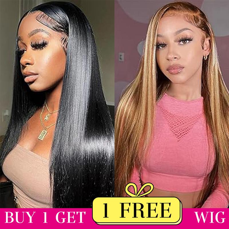 NEW[Combo sale 28"&22"]''Buy 1 get 2'' 13x4 Straight Lace Front Wigs Human Hair for Women 180 Density HD Transparent Lace Frontal Wigs For Women