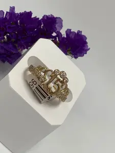 Quinceañera Ring with White Stones 10K Size 8" 1.7g