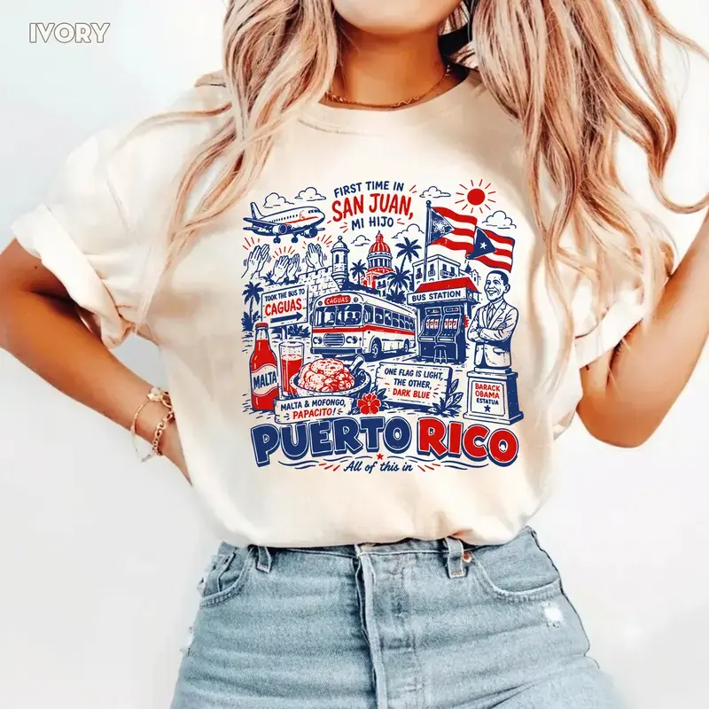 Comfort Colors Vintage First Time In San Juan Puerto Rico Family Vacation Shirt, Funny San Juan Trip Puerto Rico Travel Graphic Tee
