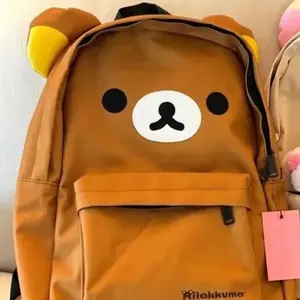 Kawaii Rilakkumas Large Capacity Backpack Japanese Cartoon Anime Student Leisure School Bag Travel Bag Waterproof Nylon Backbag