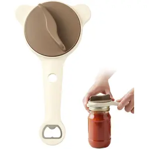 2026 New 4 in 1 MultiFunctional Adjustable Jar Bottle Opener, Effortless Lid Opener with Extended Handle for Tight Lids and Bottles, Kitchen Helper Tool with Adjustable Jaws and Non-Slip Grip