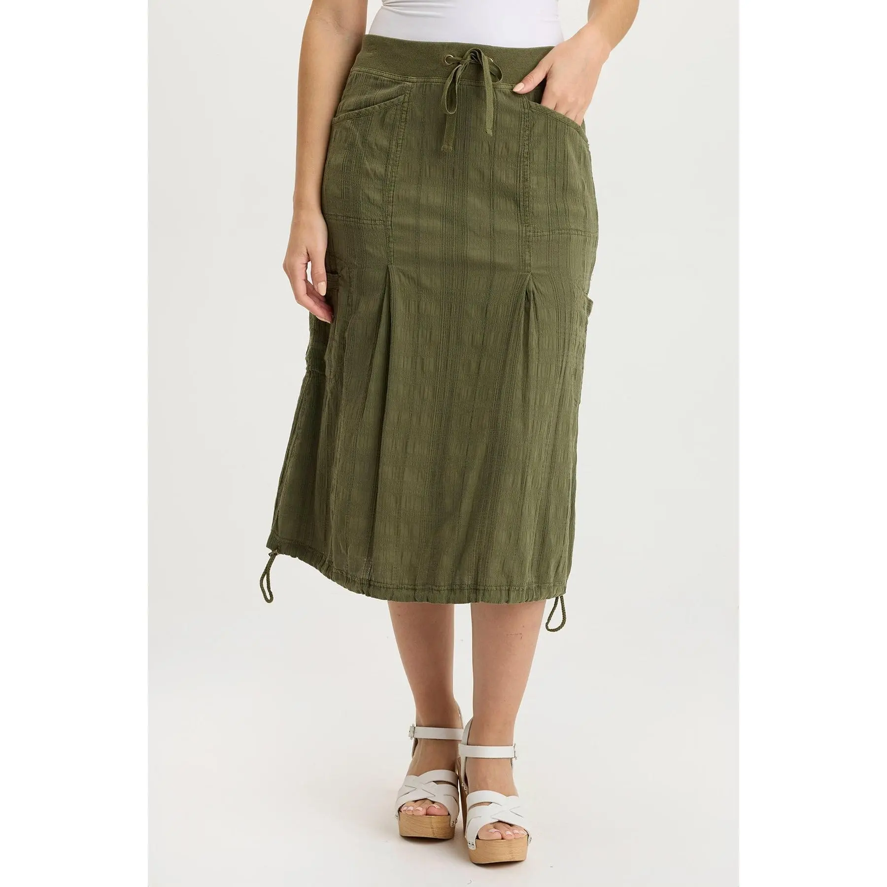 Aracelle Textured Gauze Cargo Bubble Hem Skirt