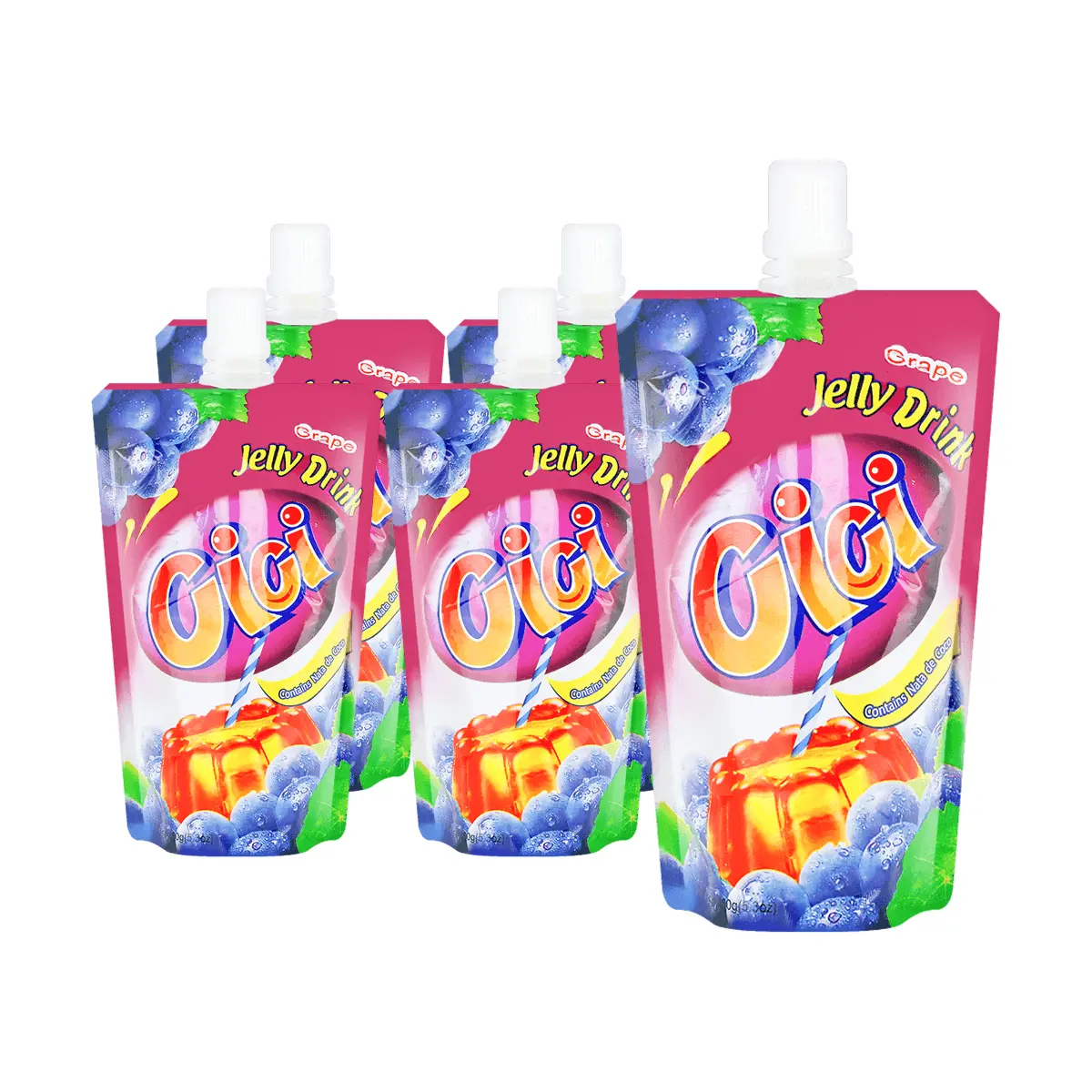 STRONGFOOD CICI Grape Jelly with Coconut Bits - 150g (5 Pack) - Refreshing Juice Snack STRONGFOOD CICI Grape Jelly with Coconut Bits - 150g (5 Pack) - Refreshing Juice Snack
