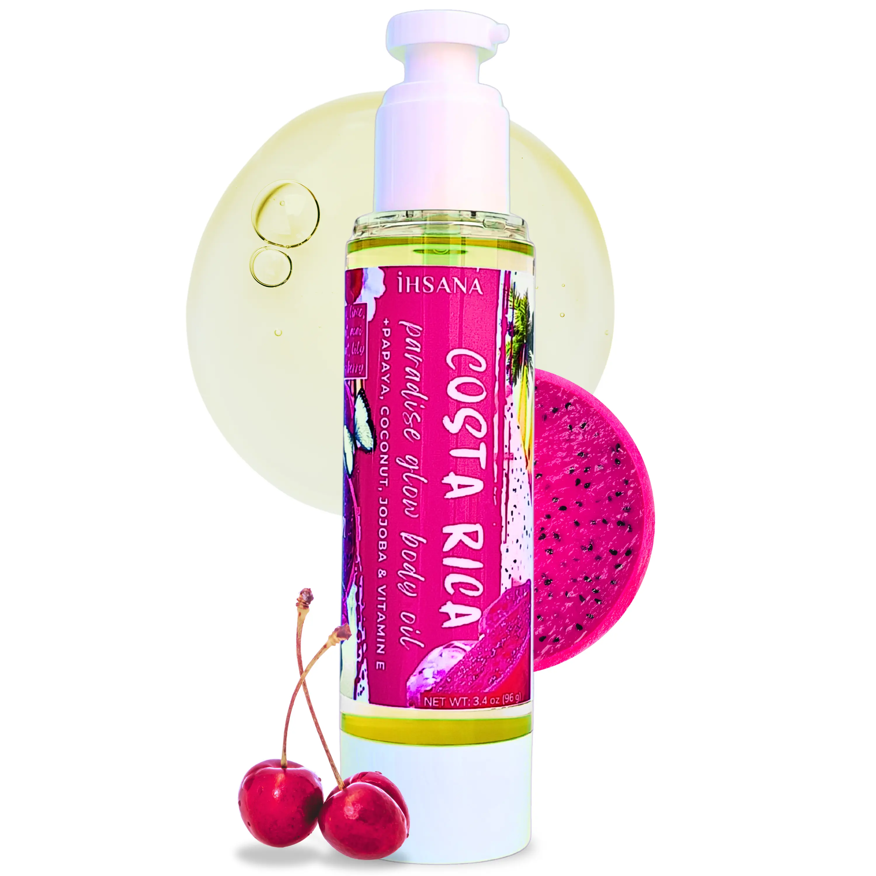 PINK DRAGON FRUIT-Paradise Glow Nourishing Natural Body Skin Oil-Costa Rica Scented/Daily Moisturizer/Health-Beauty-Repair/Hydrating/Self-Care Gift