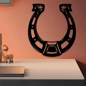 1pc Lucky Horse Metal Wall Art, Lucky Statue Mural, Perfect for Garage Wall, Super Bowl Decor, Ideal Gift for Animal Lovers, Weather-Resistant Metal