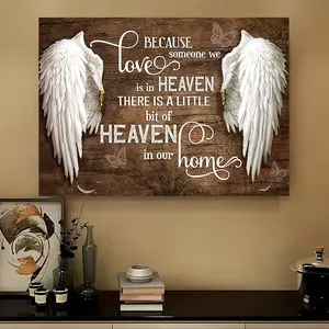 1 count Angel Wings Canvas wall art, 1 individual creative decorative poster, for home, bedroom, kitchen, living room, bathroom, hotel, cafe, office, art frameless canvas wall decoration, 12x16 inches