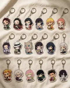 Demon Slayer Acrylic Keychain, Chibi Anime Keyring - Anime Hot Pendant, Cute Keyring Accessory, Fun Charm For Backpack Or Purse | High Quality and Customer Favorite Items