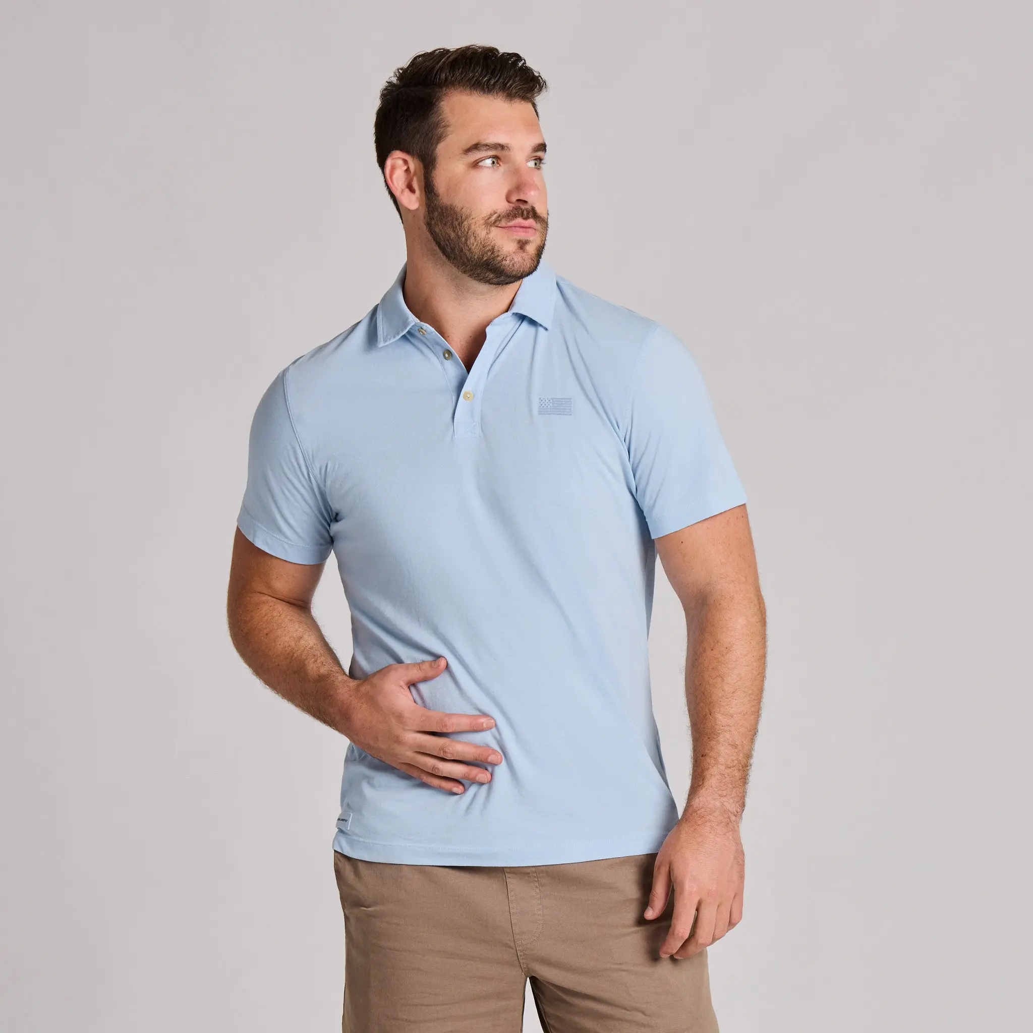 Men's US Flag Short Sleeve Crusher-LITE Polo