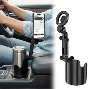 2 in 1 Magnetic Phone Tablet Holder Stand for MagSafe, 360° Rotation Magnet Car Cup Phone Holder Mount, Adjustable Car Bottles Drink Holder Cradle Universal for iPhone Samsung Galaxy, for iPad Pro 11 / 10.5 / 9.7 iPad Mini 4/3/2/1 iPad Air 5/4/3/2
