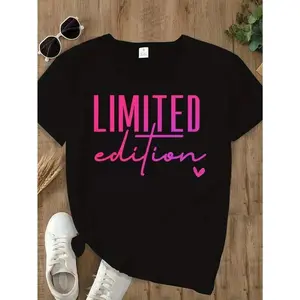 Limited edition printed crew neck T-shirt, spring and summer casual short-sleeved T-shirt, loose version, versatile, random matching