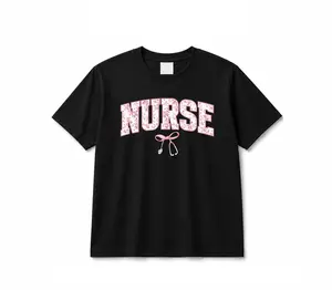Pink Nurse Toile Bow Shirt, Stethoscope Coquette Soft Girl T-Shirt, Registered Nurse Graduation Crewneck, Healthcare Worker Gift for Women