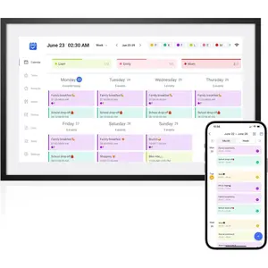 10.1 Inch  Digital Calendar -  Touchscreen Family Planner & Calendar with Chore Chart & Meal Planner (Black White)