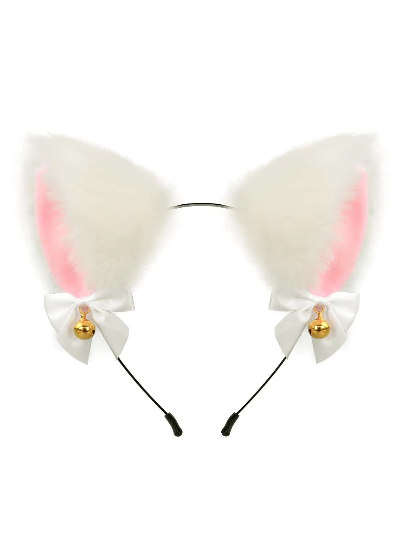 12Pcs Cat Ears Headbands Kids Party Decorations Cute White Plush Red Bow 20/10PCS Wholesale Cat ears Headbands For Girls Plastic Cute  main image 2