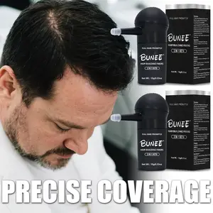 BUNEE Hair thickening and fiber powder integrated set, 2-pack. Natural hair roots for thinning hair. High-precision spray nozzle. Easy to use. Suitable for both men and women Hair styling powder, dry hair spray, puffy powder hair care