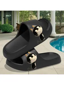 Women' Kitten Slippers with Paw Print & Kitten Face - Slip- /Outdoor, Machine Washable - Cute Cartoon Cat Sandals for, Women Shoes