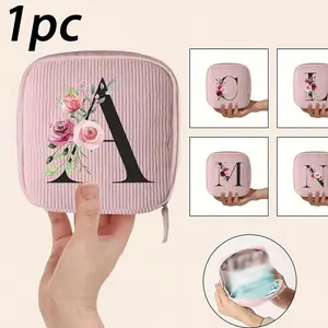 1pc of Floral Patterned Storage Bag, Zipper Bag for Sanitary Pads, a Portable Pouch, Travel Organization Pouch, Designed for Women to Store Tampons, Napkins, And Cosmetics