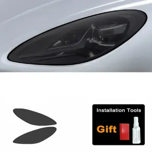 For Porsche Macan 2018-2020, Precut Headlight Protective film Transparent or Smoked Black TPU Headlight Sticker, Car Decals