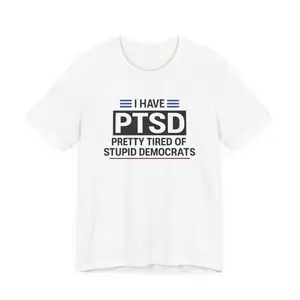 I HAVE PTSD TEE SHIRT Crew Funny T-Shirt for Men Vintage Retro Heart Hands hood ville