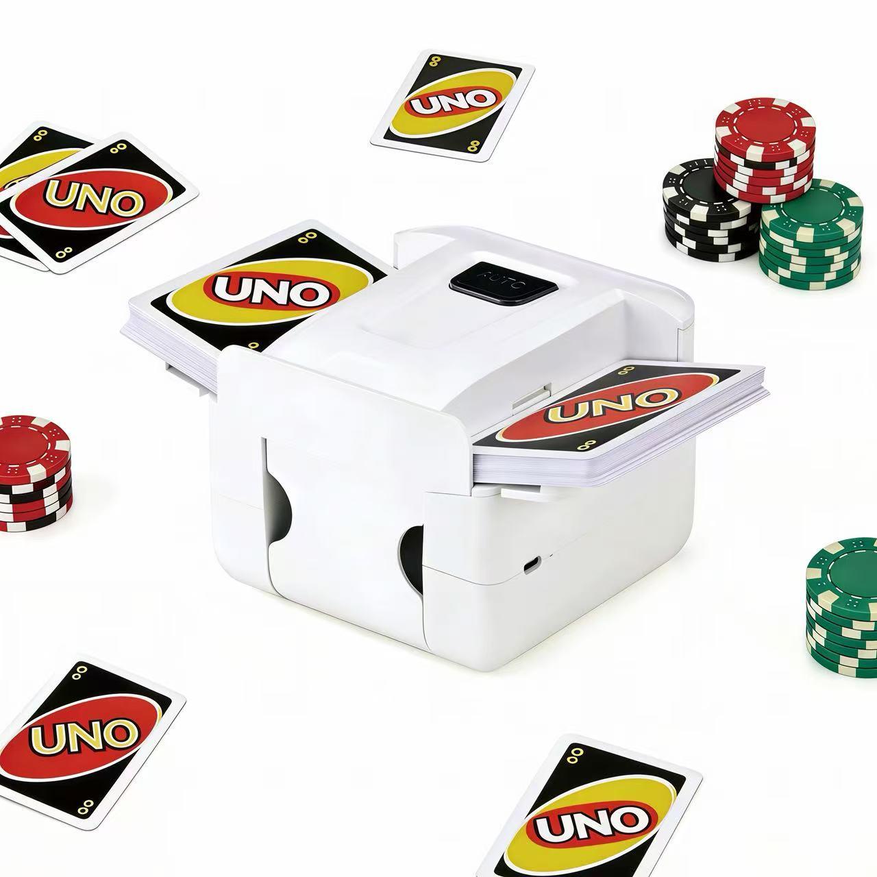 Rechargeable Automatic Card Shuffler for 1-2 Decks, Electric Playing Cards Shuffler Machine with Auto & Manual Modes – Ideal for UNO, Poker, Mahjong, Bridge, Spades, Rummy, Casino & More Rechargeable Automatic Card Shuffler for 1-2 Decks, Electric Playing Cards Shuffler Machine with Auto & Manual Modes – Ideal for UNO, Poker, Mahjong, Bridge, Spades, Rummy, Casino & More