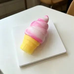 New Arrival Mini Ice Cream Squishy Toy, Soft Stress Relief Fidget Toy, Translucent Gradient Color, Portable Pocket Size, Anxiety Relief Squeeze Toy