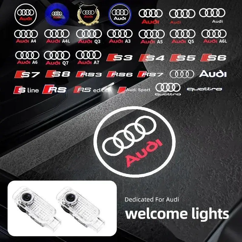 2pcs Car Courtesy Light LED Courtesy For Audi A4 B5 B6 B7 B8 B9 Q3 Q5 Q7 Q8 A6 C5 C6 C7 A1 A3 8V V8 8P 8L TT A5 A7 A8 80 90 100