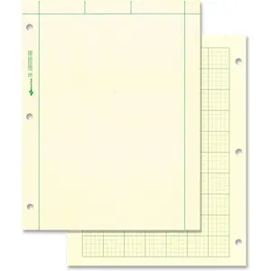 National Computation Pad, 5 x 5 Quad Ruling and Unruled, 8.5" x 11", 200 Sheets (42389), Green