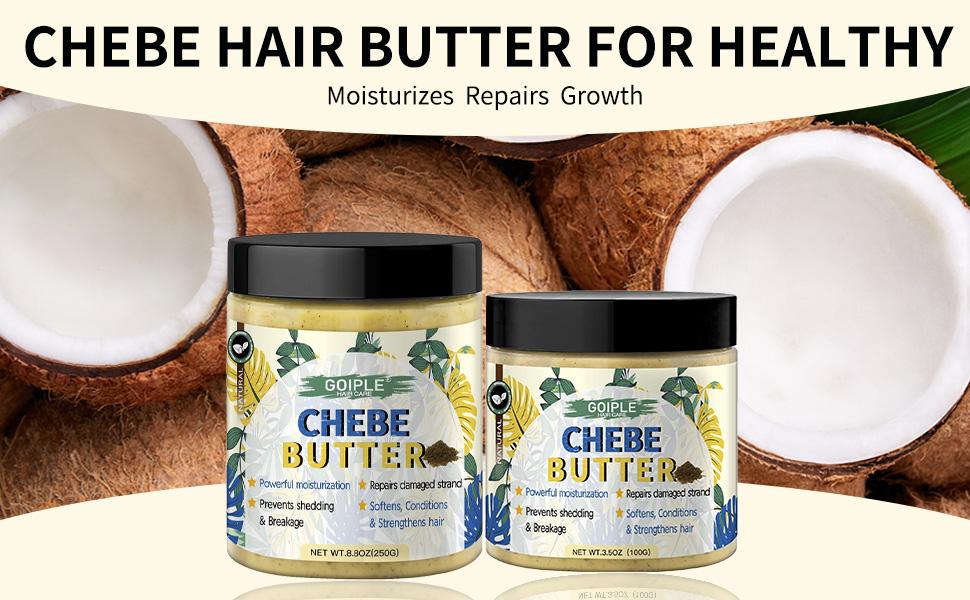 Chebe Hair Butter for Growth and Thickening Deep Moisturizing Hair Grease Natural Conditioner for All Hair Types Shampoo Blend,2 Pack,valentine's day gifts for her/him,valentine's day gifts for her/him