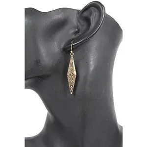 TFJ Women Fashion Earrings Set Antique Vintage Gold Metal Long Dangle Ethnic Western Style