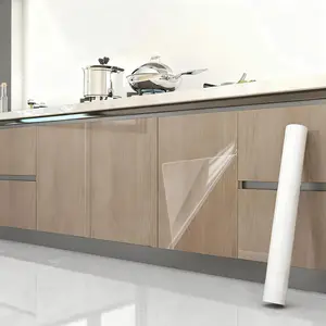 Clear Kitchen Backsplash Wall Protector, Transparent Kitchen Oil Proof Wall Sticker, Self-adhesive Film, Removable Wallpaper for Cupboard Household