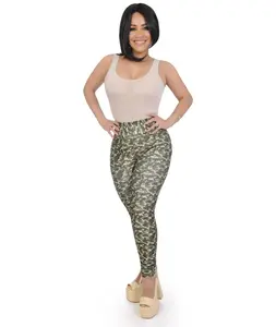 Camo-Green High-Waist Pant - Below the Ankle  Compression Leggings