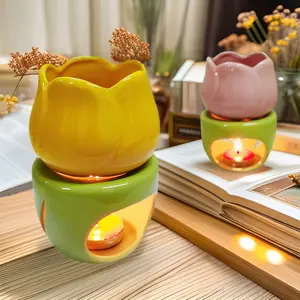 Tulip ceramic aroma diffuser essential oil burner, large capacity indoor fragrance for a pleasant mood
